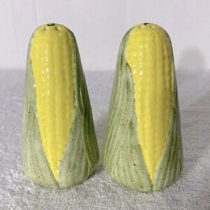 Vintage Ceramic Corn On The Cob Salt &  Pepper Shakers Cottagecore Countrycore